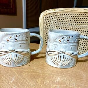 Anthropologie Yuletide Santa Mugs 2
